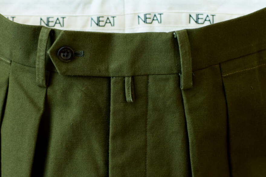 NEAT ニート "1955 Tent Cloth WIDE" (OLIVE)"