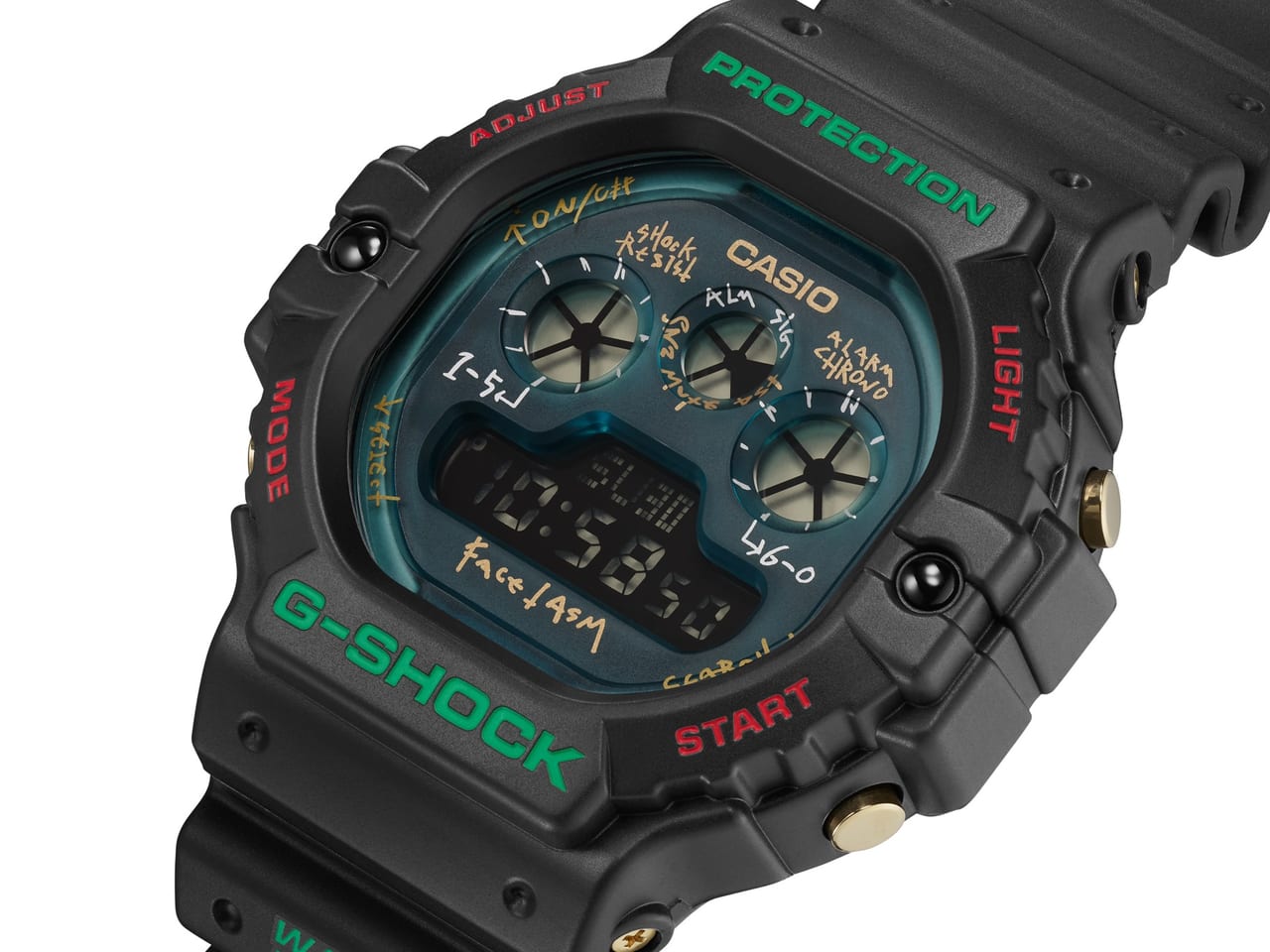 G-SHOCKとファセッタズムのコラボ腕時計が登場！ 手書きフォントの