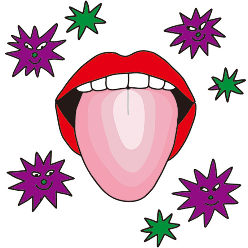 舌苔がついている舌　イラスト
