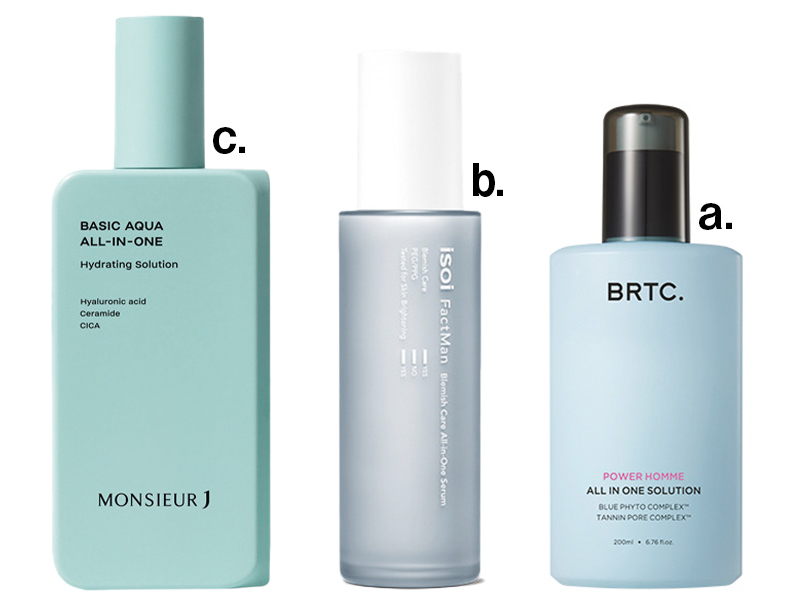 MONSIEUR J　BRTC POWER HOMME ALL IN ONE SOLU TION　ISOI FactMan Blemish Care All-in-One Serum　MONSIEUR J BASIC AQUA ALL-IN-ONE