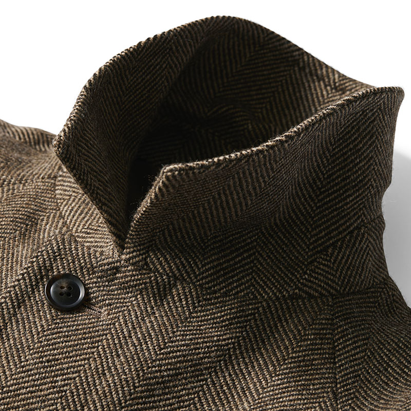 麻布テーラー（Azabu Tailor）のオーダーラグランスリーブコートの襟