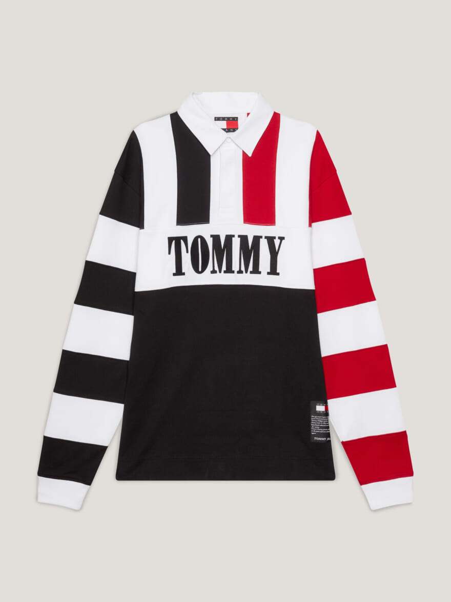 トミー ヒルフィガーのトミー ジーンズ リマスタード コレクション　ラグビーTシャツ表面
