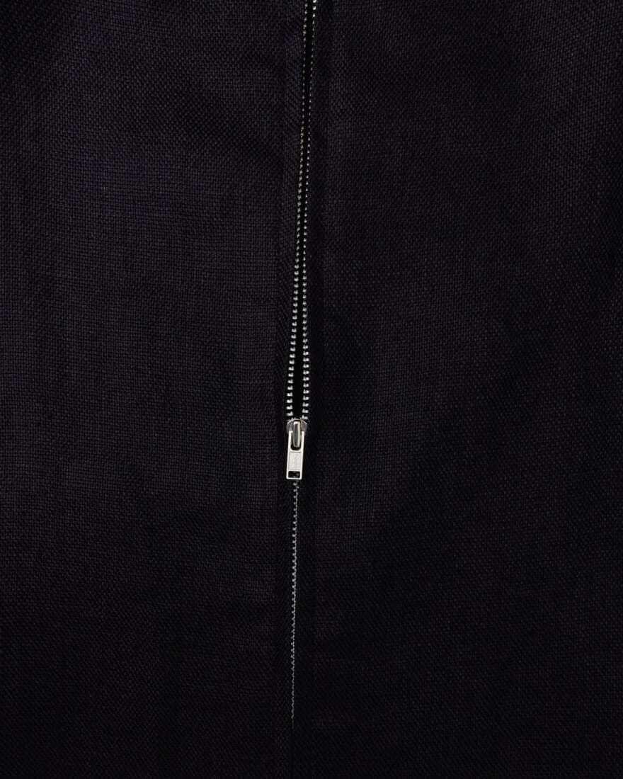 FUJI フジ エクスクルーシブモデル LINEN STAND COLLAR BLOUSON　ファスナー