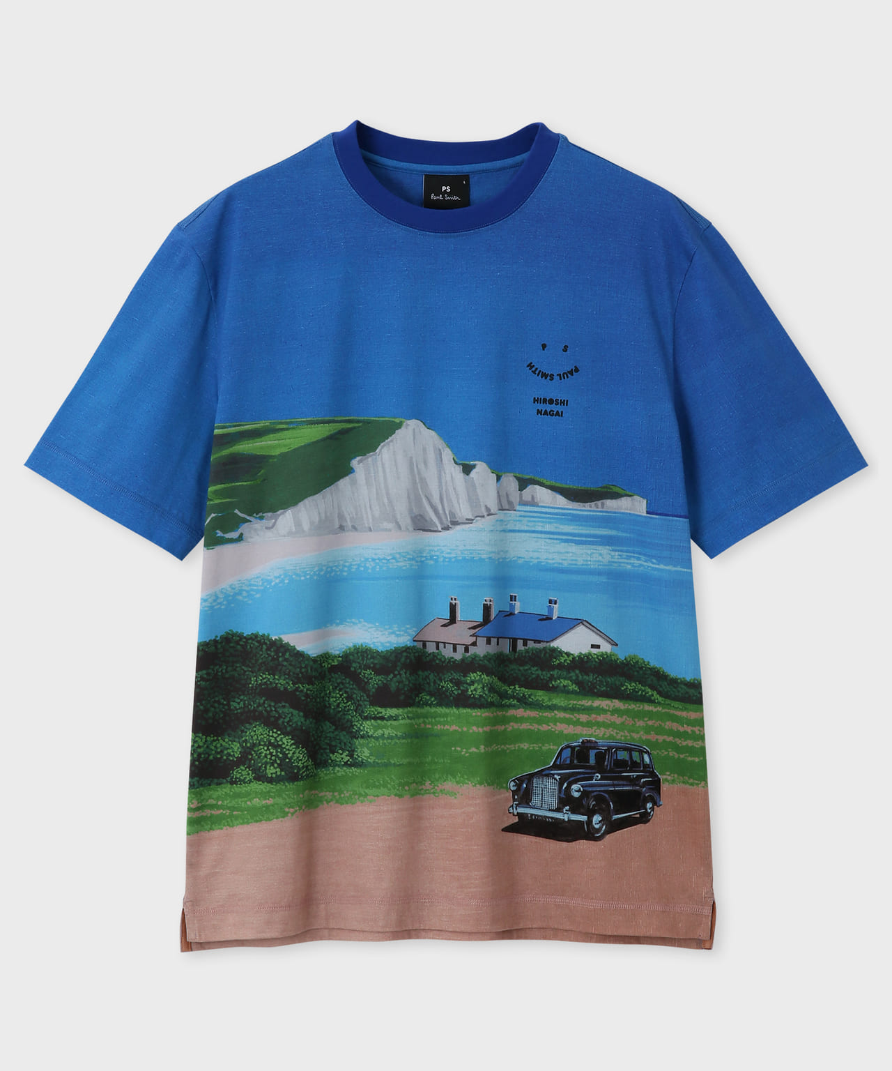 PS Paul Smith Happy　ポールスミス　ラストレーター永井博　コラボ　　イギリスの自然　モチーフ　半袖Tシャツ