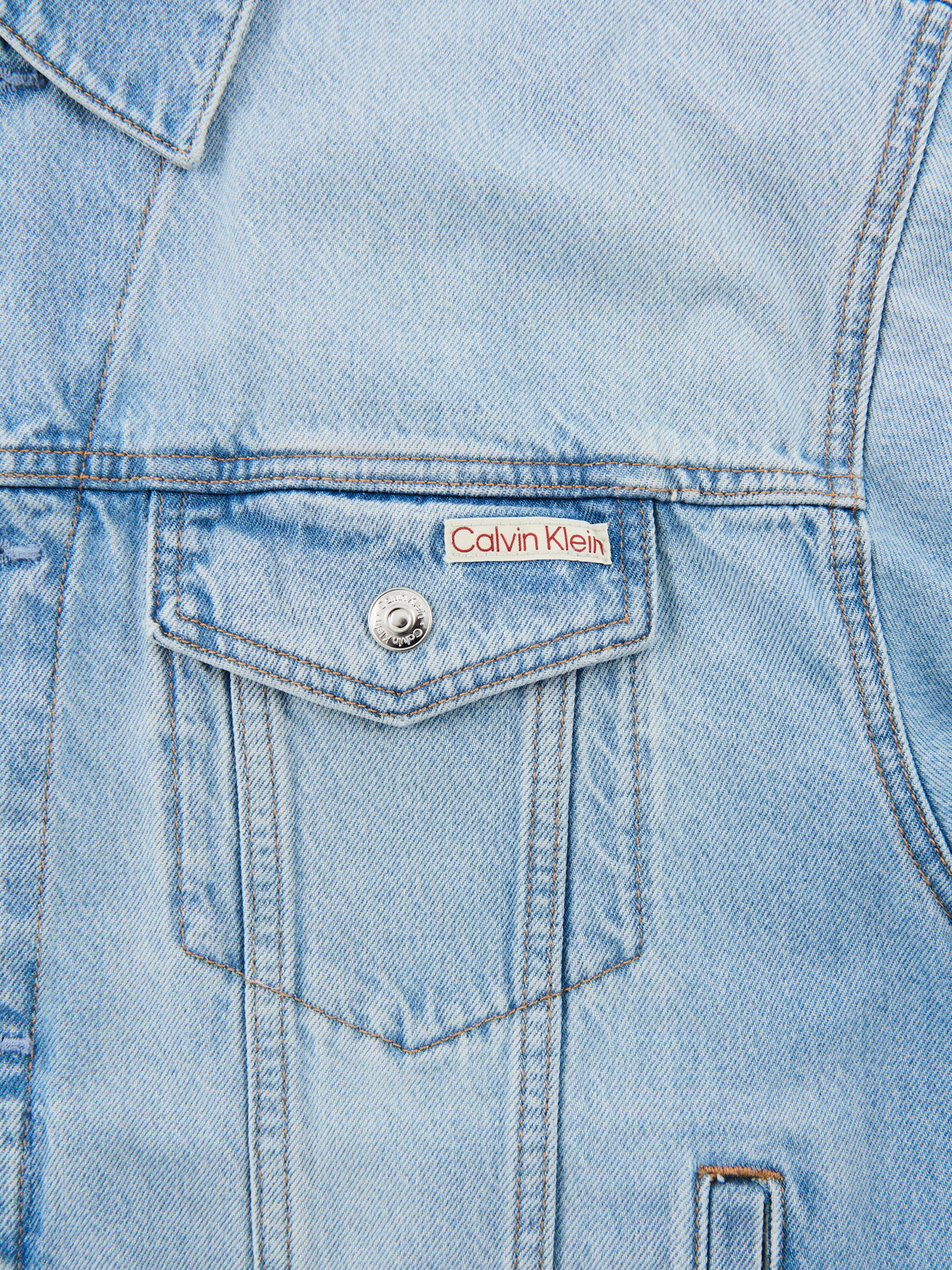 カルバン・クライン ジーンズの 90s マーブルトラッカーデニムジャケット 胸のフラップポケット