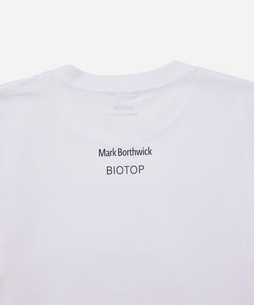 BIOTOP ビオトープ 90年代 フォトグラファー マーク・ボスウィック フォト Tシャツ　ホワイト　背面　ロゴ寄り