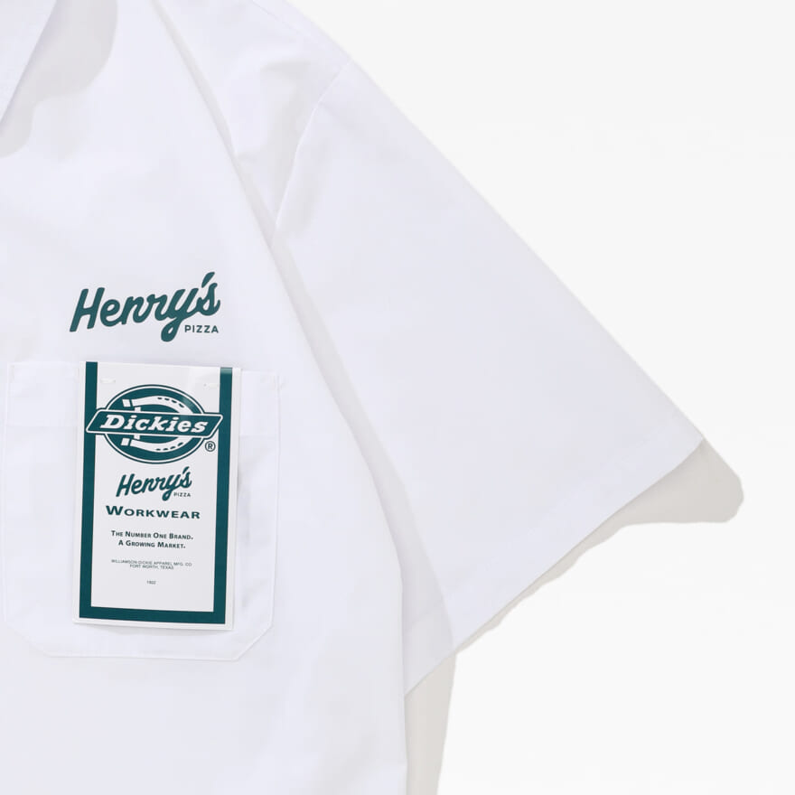 Dickies ディッキーズ Henryʼs PIZZA コラボ Short Sleeve Chef Shirt　袖