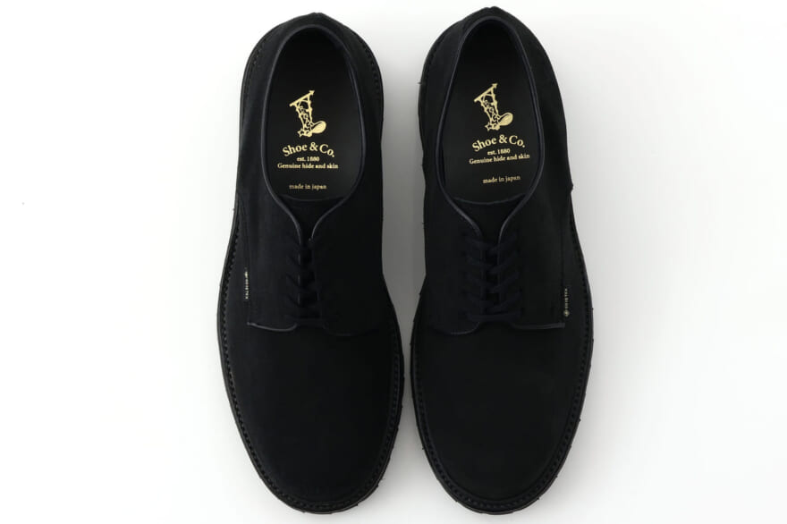 リーガル シュー&カンパニー 黒い　ゴアテックスプレーントゥの革靴　スウェード アッパー
