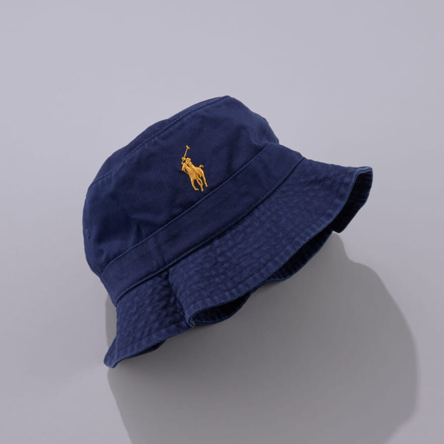 ポロ ラルフ ローレンのビームス別注「Navy and Gold Logo Collection」のハット裏