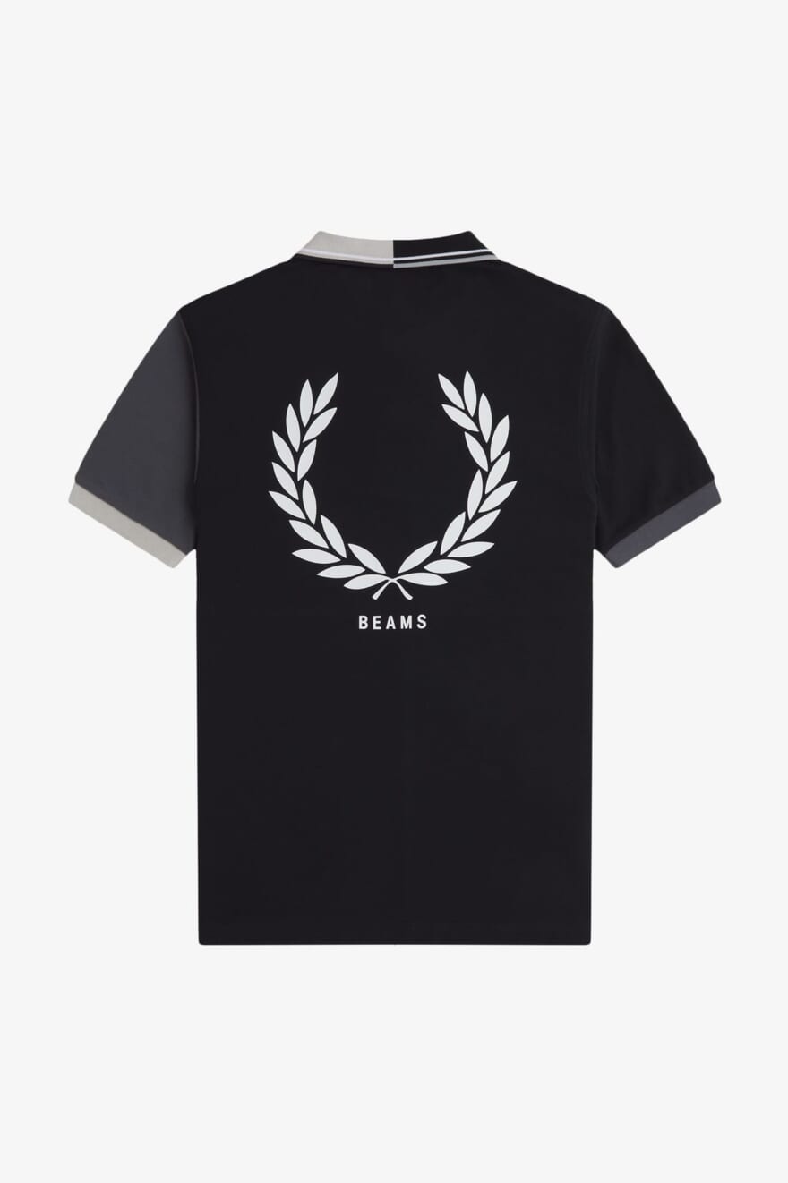 〈FRED PERRY〉〈BEAMS〉グローバルプロジェクト フレッドペリー ビームス　ポロシャツ　ブラック　背面