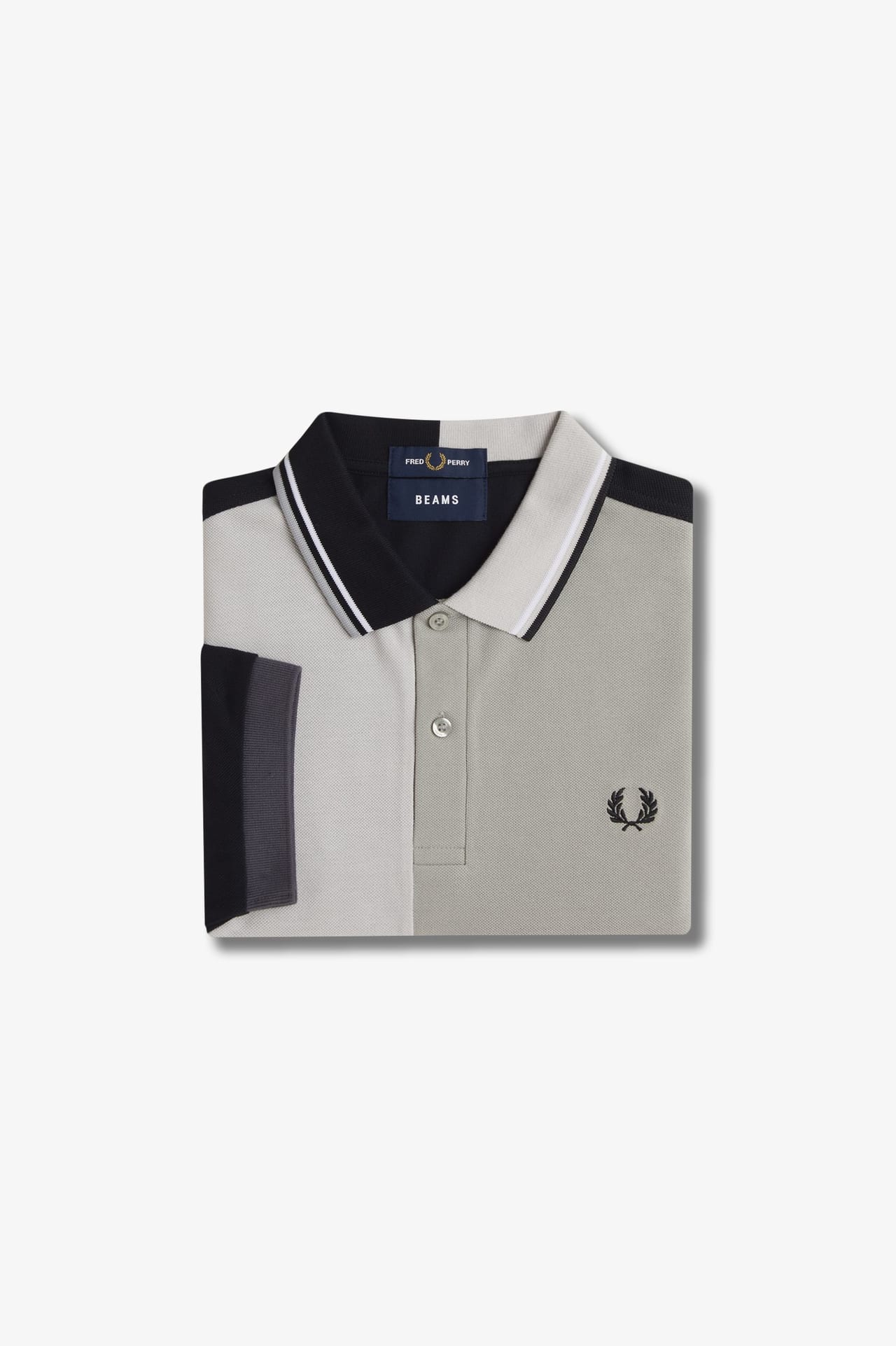 〈FRED PERRY〉〈BEAMS〉グローバルプロジェクト フレッドペリー ビームス　ポロシャツ　ブラック　俯瞰