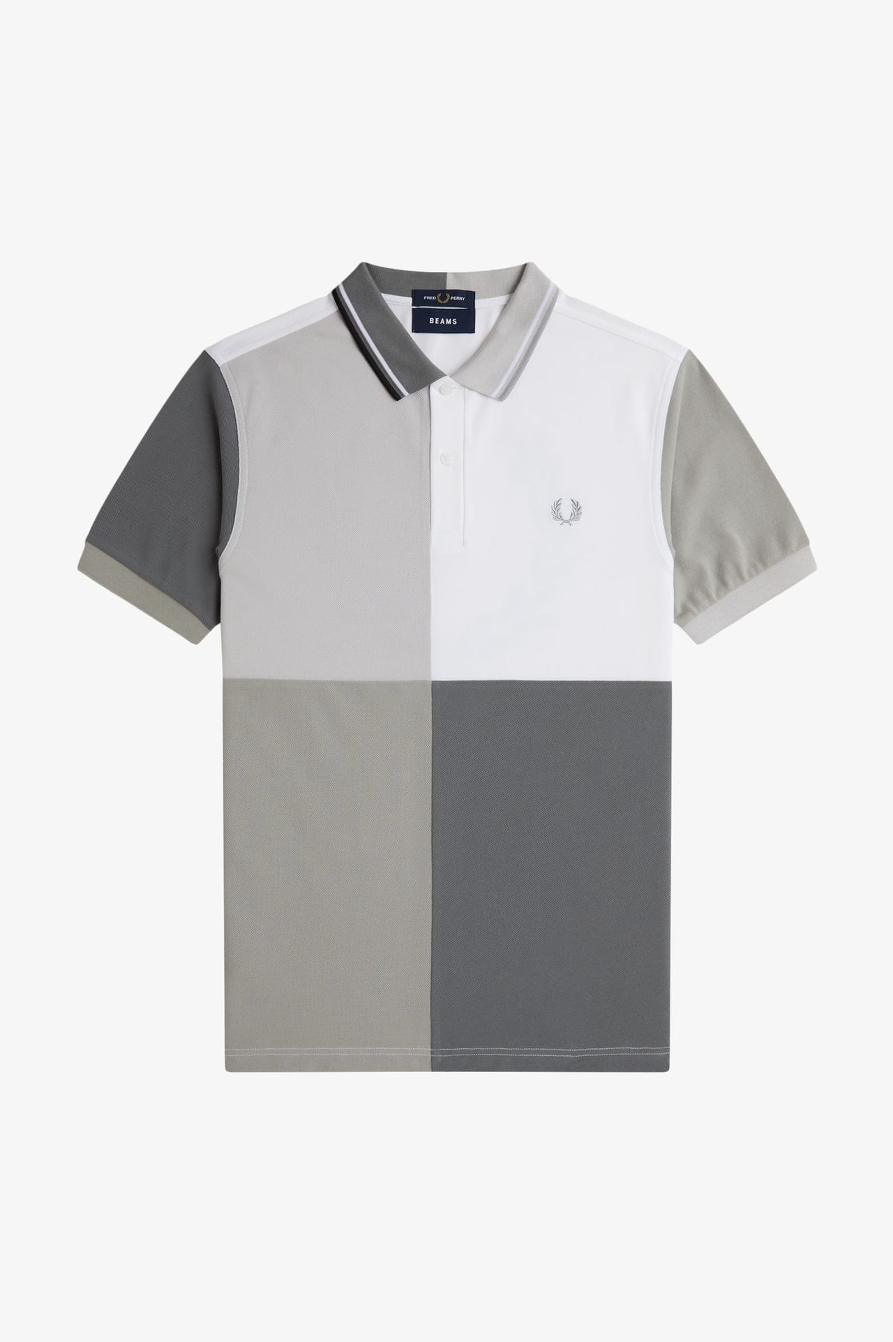 〈FRED PERRY〉〈BEAMS〉グローバルプロジェクト フレッドペリー ビームス　ポロシャツ　ホワイト　正面