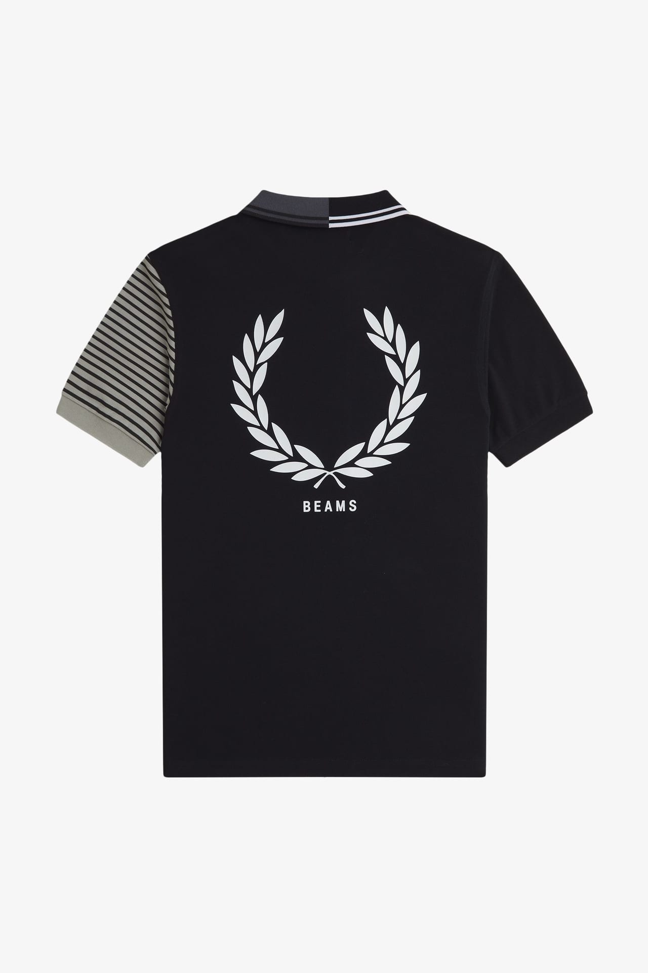 〈FRED PERRY〉〈BEAMS〉グローバルプロジェクト フレッドペリー ビームス　ポロシャツ　ブラック　背面　ボーダー