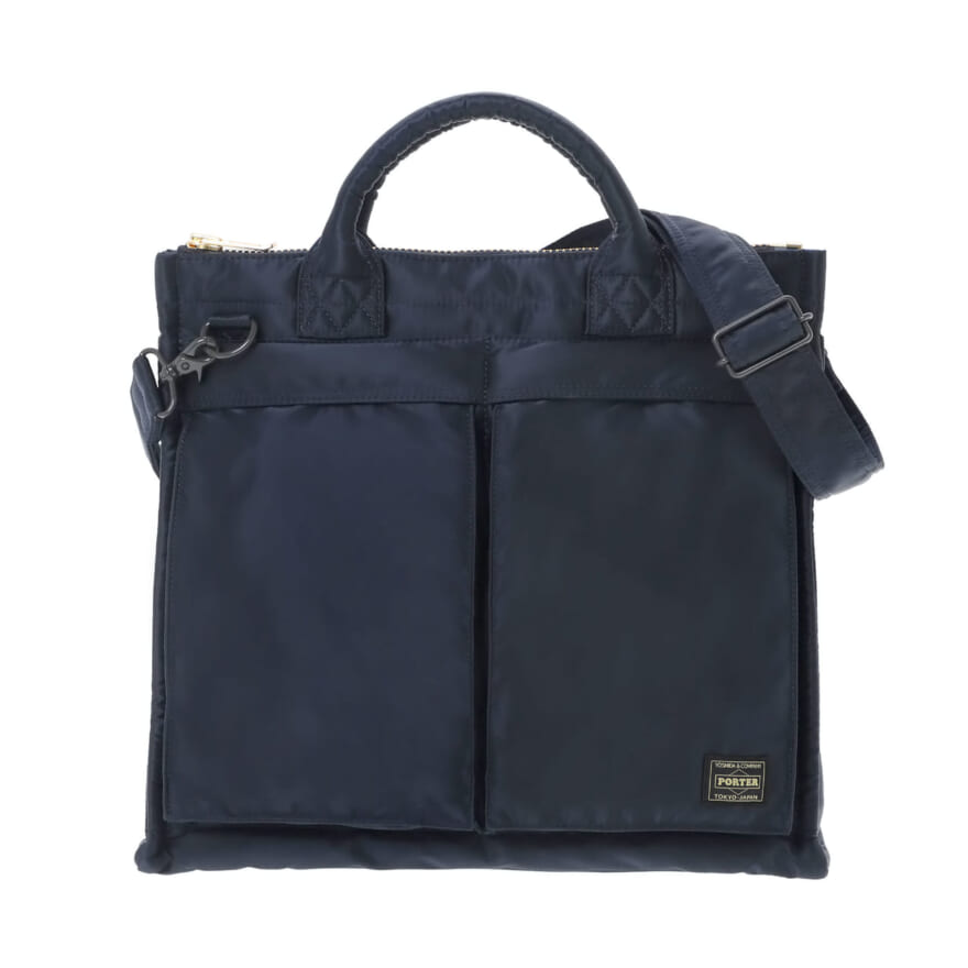 ポーター　ネイビー　タンカー　SQUARE TOTE BAG(L)