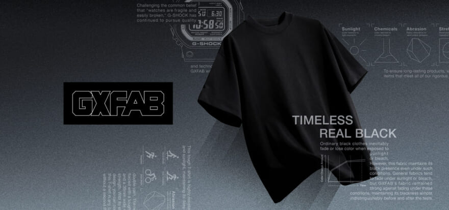 “G-SHOCK”ブラックTシャツ『GXFAB』ジーショック　ビジュアル