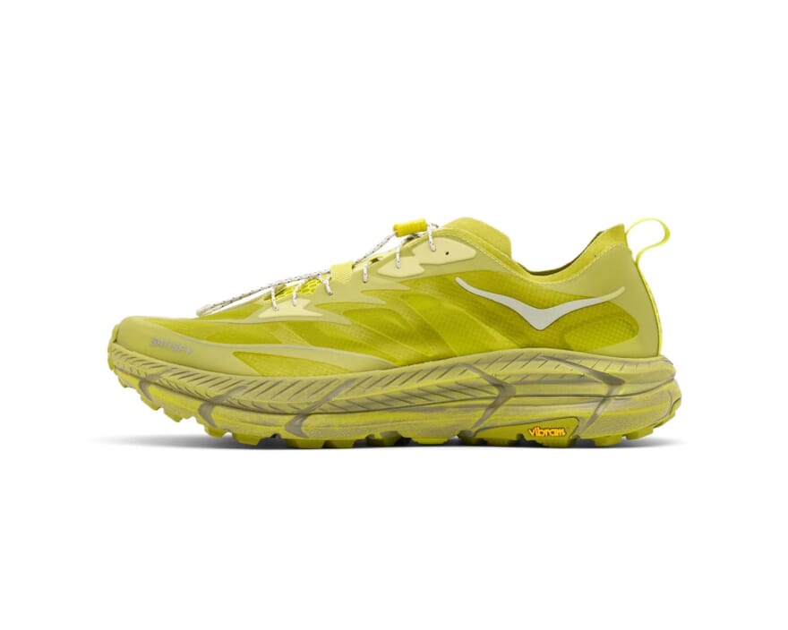 HOKA SATISFY コラボモデル 「Mafate Speed 4 Lite STSFY」 サティスファイ ホカ　イエロー　側面