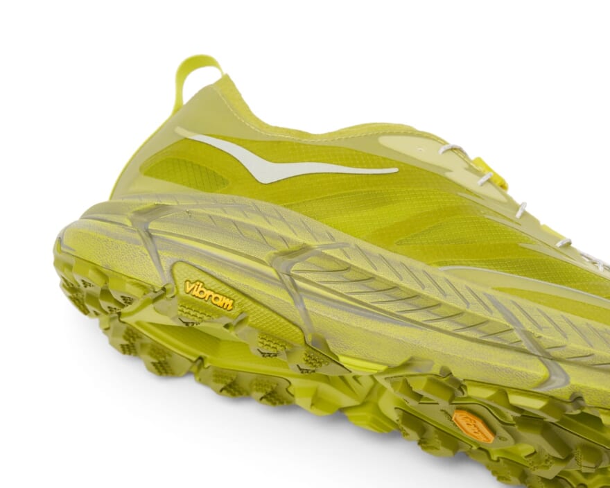 HOKA SATISFY コラボモデル 「Mafate Speed 4 Lite STSFY」 サティスファイ ホカ　イエロー　踵