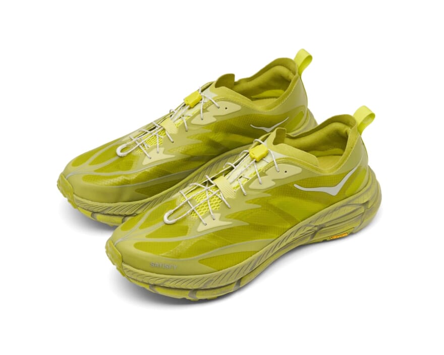 HOKA SATISFY コラボモデル 「Mafate Speed 4 Lite STSFY」 サティスファイ ホカ　　イエロー　側面　２