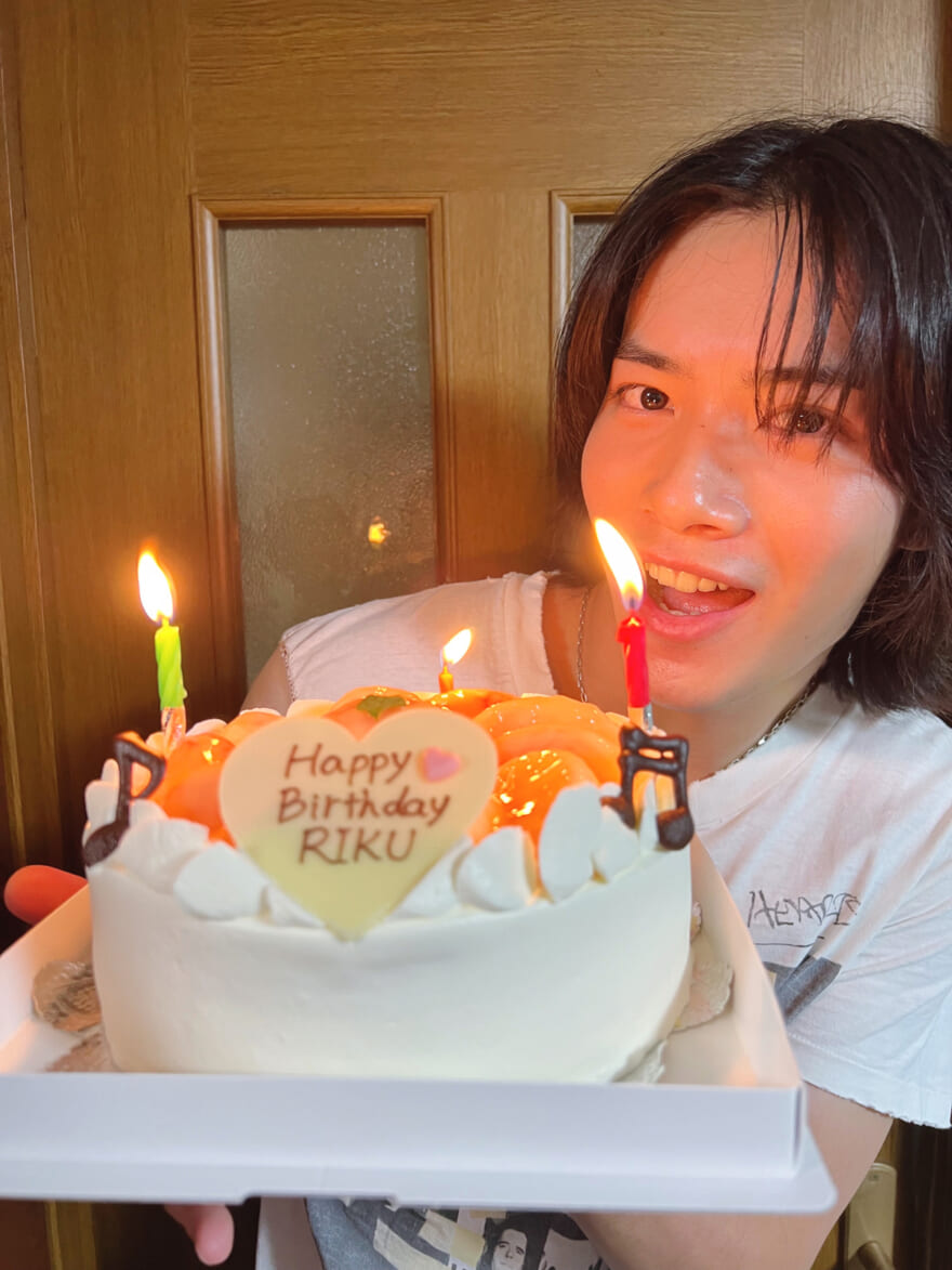 ブログ　中塚凌空　ケーキ　誕生日　桃のケーキ