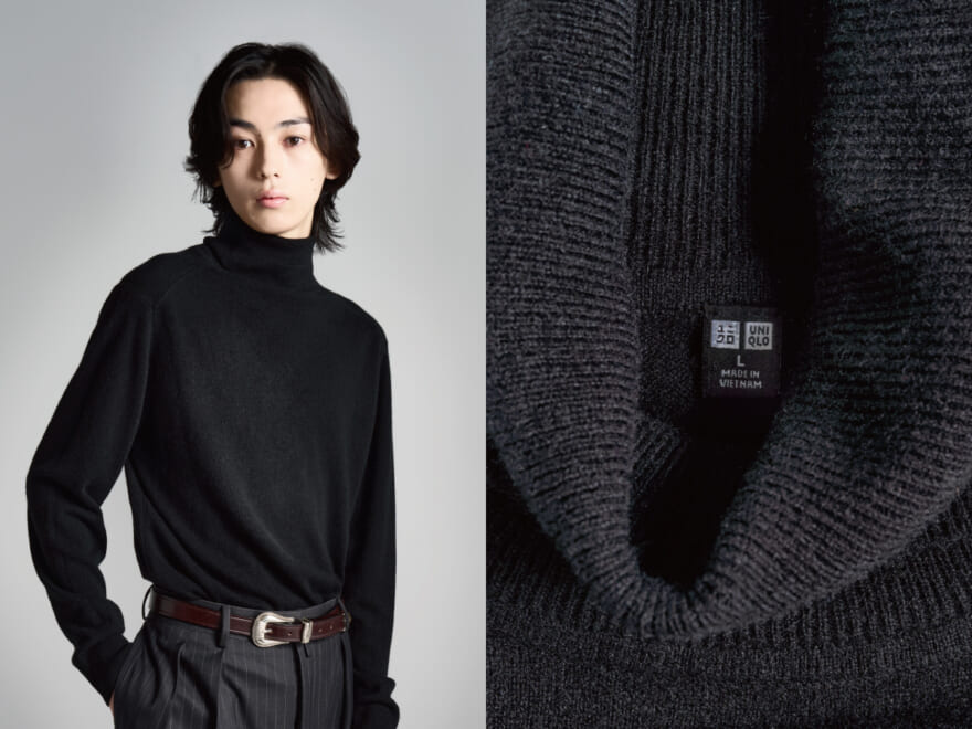 【ユニクロのセーター×小川創史】上品なカシミヤを主役に大人スタイルに仕上げる。［UNIQLO］