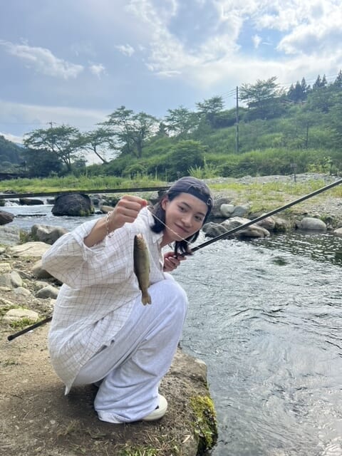 中塚凌空 ブログ　夏休み　川　釣り