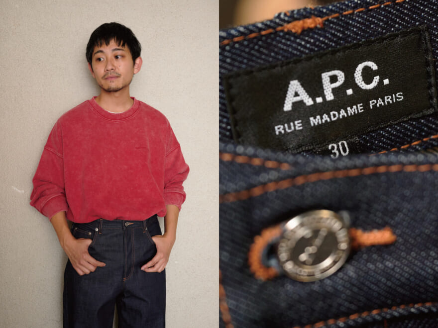 「A.P.C.」の別注ジーンズとクラークスの大人な革靴を少年のように。【オシャレな人が買ってよかった新作アイテムスナップ／DAY3】