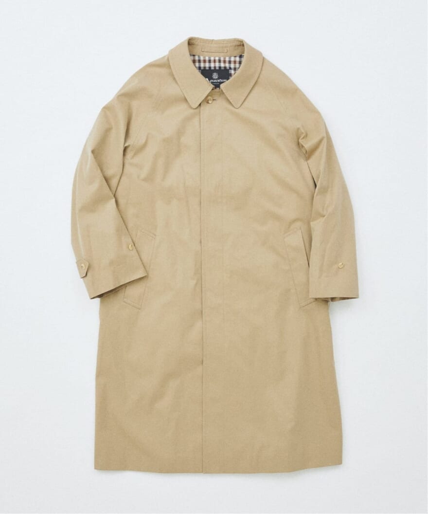 Aquascutum for JOURNAL STANDARD “EX BALMACHAN COAT“ 　 英国発のファッションブランド「Aquascutum (アクアスキュータム)」 JOURNAL STANDARD別注コート　ベージュ　正面