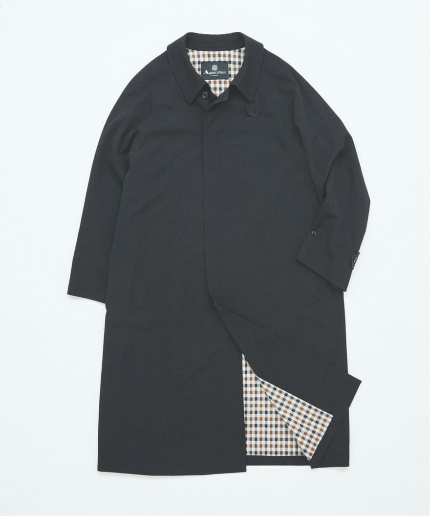 Aquascutum for JOURNAL STANDARD “EX BALMACHAN COAT“ 　 英国発のファッションブランド「Aquascutum (アクアスキュータム)」 JOURNAL STANDARD別注コート　ネイビー　２