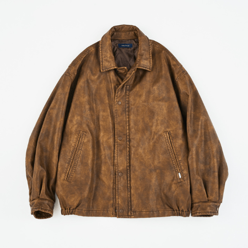 Faded Vegan Leather Blouson