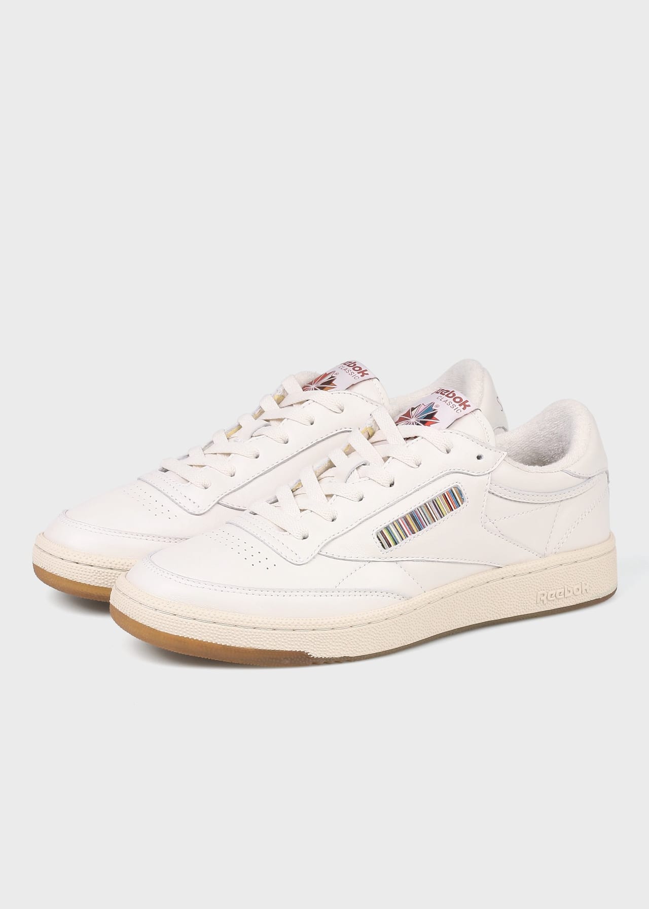 PAUL SMITH AND REEBOK COLLABORATE ON EXCLUSIVE CLUB C 85 COLLECTION ‘Paul Smith + Reebok CLUB C 85 VINTAGE’　リーボック　ポール・スミス コラボ　ホワイト