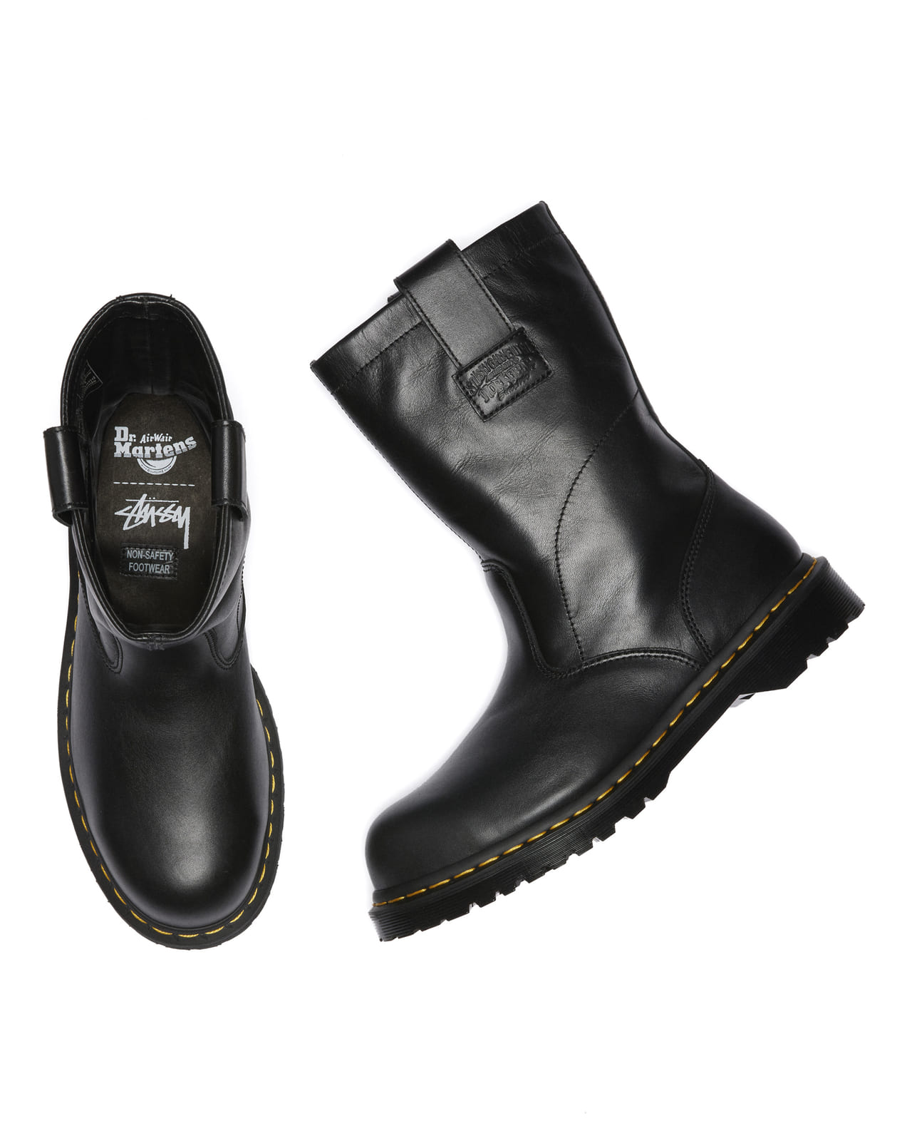 DR. MARTENS x STÜSSY 最新コラボレーション ドクターマーチン　ステューシー　ブラック　側面