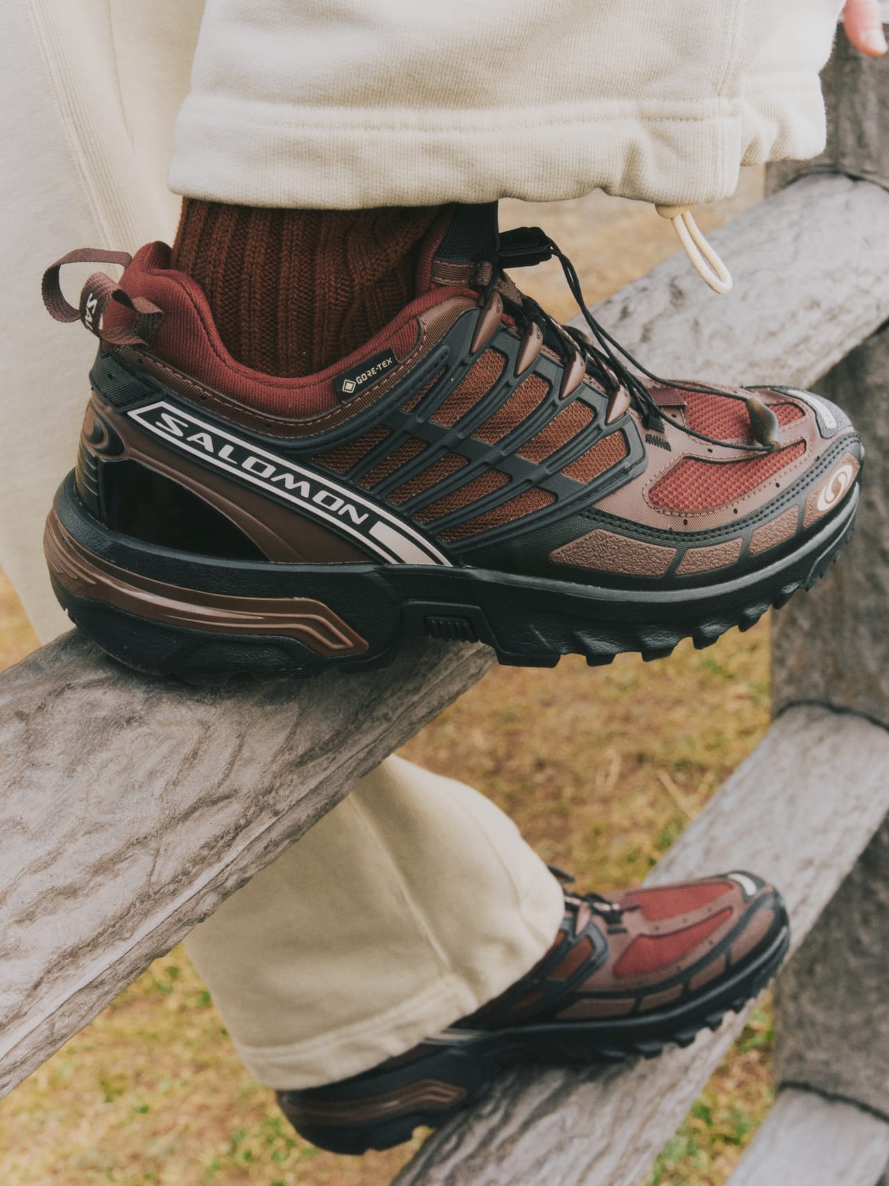 Salomonのブラウンスニーカー「ACS PRO GORE-TEX」