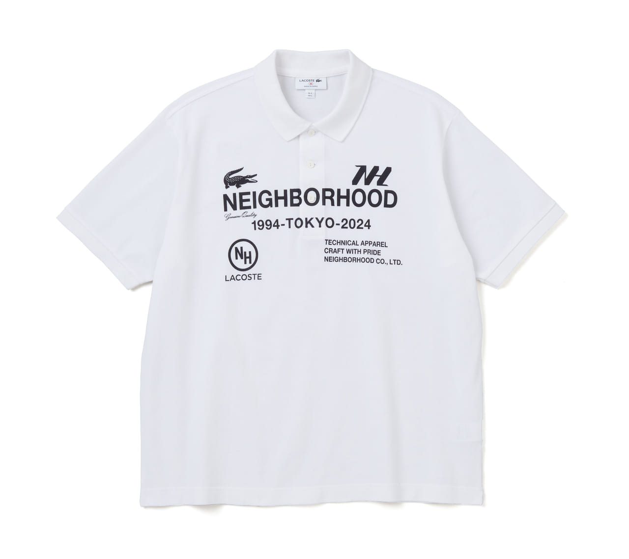 『Lacoste Polo Shirt Laboratory』 vol.2 NEIGHBORHOOD × LACOSTE コラボポロシャツ　ホワイト