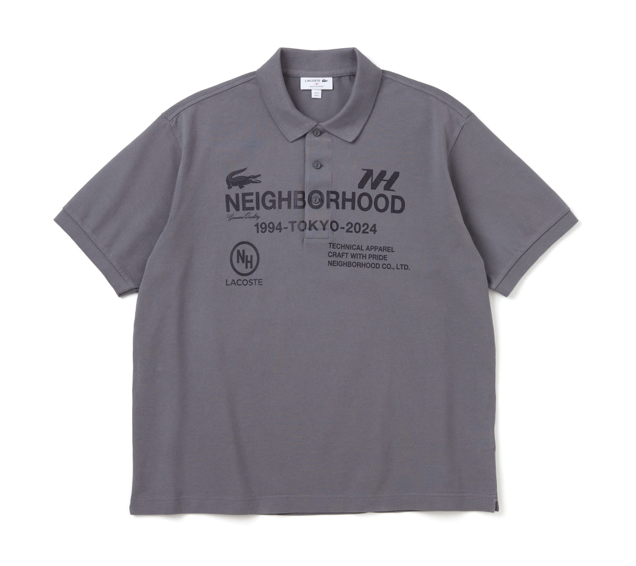 『Lacoste Polo Shirt Laboratory』 vol.2 NEIGHBORHOOD × LACOSTE コラボポロシャツ　グレー　正面