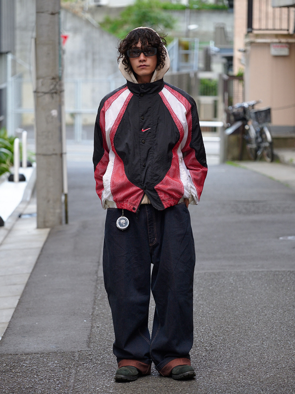 NIKE 90s nylon jacketの着こなし