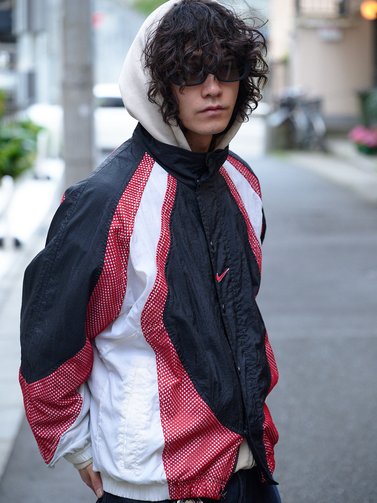 NIKE 90s nylon jacketの着こなし