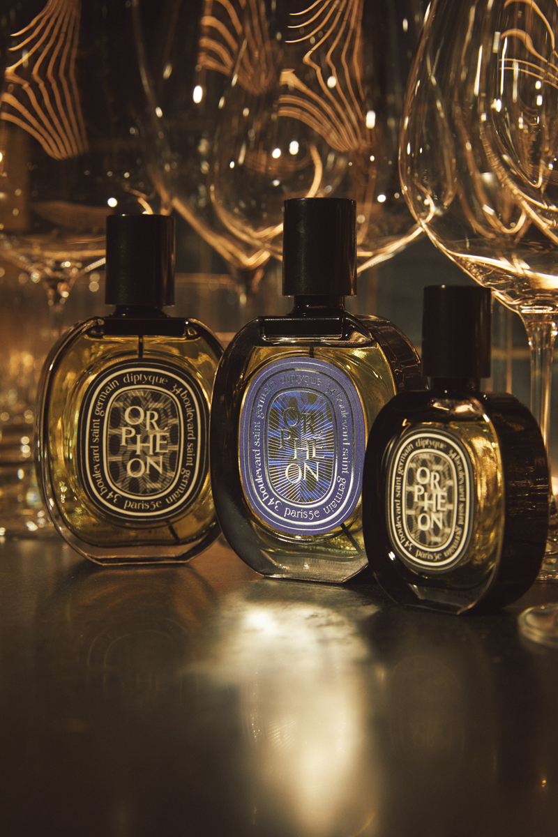 Diptyque（ディプティック）の香水「オルフェオン」の限定ブルーボトルと、限定30mlボトル、通常版75mlボトル